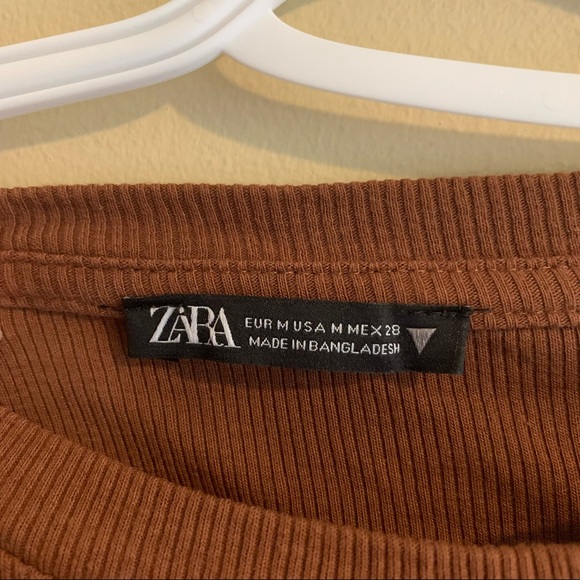 Zara Ruched T-shirt Dress in Brown - Picture 3 of 3